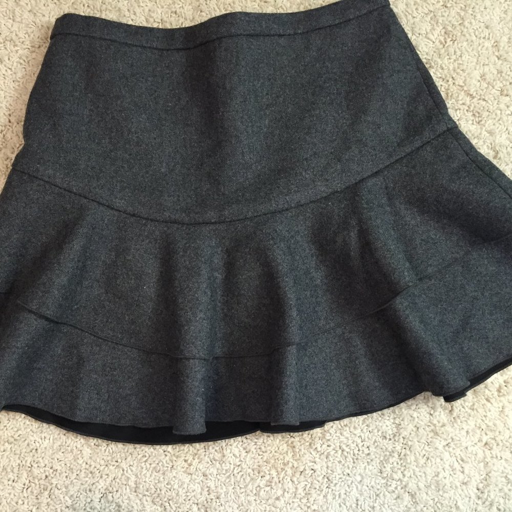 J. Crew Flounce Skirt in Bonded Wool